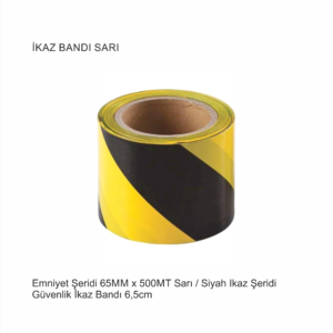 Emniyet Şeridi 65MM x 500MT Sarı Siyah 6,5cm / 10 ADET