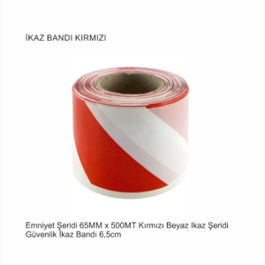 Emniyet Şeridi 65MM x 500MT Kırmızı Beyaz 6,5cm / 10 ADET